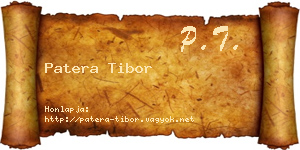 Patera Tibor névjegykártya